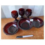 6 RUBY RED GLASS