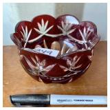 HUNGARIAN LEAD CUT RUBY TO CLEAR GLASS