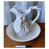 CERAMIC PITCHER AND BASIN - SMALL CHIP PICTURE 2