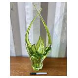 GREEN ART GLASS - NOT SIGNED