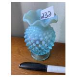 BLUE FENTON HOBNAIL GLASS VASE