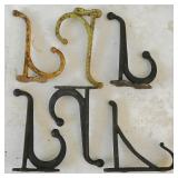 6 Large Iron Harness Hooks