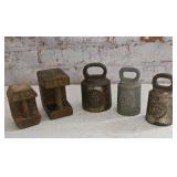 Five 5 & 10Lb Iron Weights