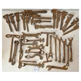 Table Of Vintage Wrenches & Tools