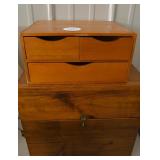 2 Wood Storage Boxes