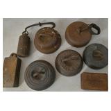 8  Assorted Iron Weights & Tethers