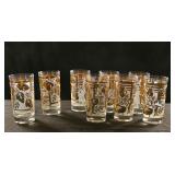 8 MCM Gilt Tumblers
