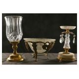 3Pc Bronze Mounted Crystal