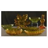7 Pc Vintage Colored Glass