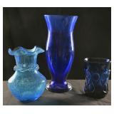 3 Pc Blue Glass