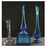 4 Pc Vintage Colored Glass