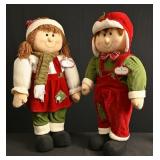 Pair Of Large 'Snow Fun' Christmas Dolls