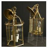 Pair Of Brass Entry Lamps
