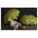 Pair Of Matching Leaded Glass Lamps