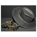 Leather Fold-Up Hat & Belts