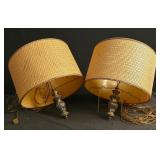Pair Of Hollywood Regency Swag Lamps