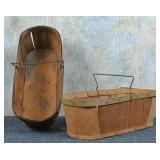 Vintage Wood Gathering Baskets