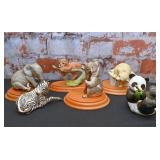 Six Franklin Mint Bisque Animal Figures