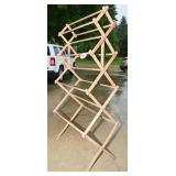 wooden clothes folding drying rack
