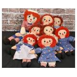8 Pc Raggedy Ann & Andy Dolls