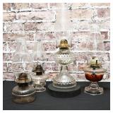 4 PC Glass Oil Lamps