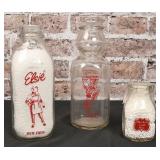Vintage Glass Milk Bottles