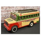 Wooden Folk Art Toy Bus