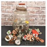 Glass Barrel Jar of Cookie Cutters