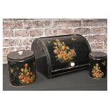 Toleware Roll-top Bread Box/ Canisters