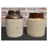 Two-Toned Stoneware Crocks