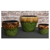 3 Pc Art Deco Planters