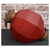 Red Frosted Octagon Hanging Lamp
