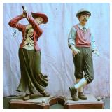 Pair Of Nostalgic Golf Figures