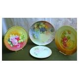 4 Hand Painted Porcelain Chargers