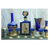 10Pc Cobalt Blue Glass
