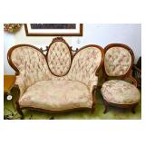 2Pc Victorian Style Parlor Set