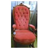 A Victorian Walnut Rocker