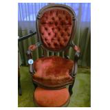 A Victorian Balloon Back Armchair