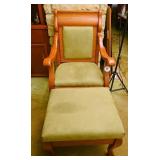 An Empire Revival Oak Armchair