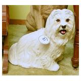 A Glazed Ceramic Maltese Dog