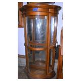 A Curved Glass Walnut Display Cabinet
