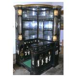 A Chinoiserie Corner Curio & Bar Cabinet