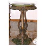A Marble Top Bronze Stand