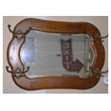 A Mirrored Oak Hat Rack