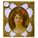 A Victorian Tin Litho Portrait