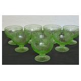 8 Pc. Green Depression Glass
