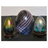 3 Art Glass Paperweights