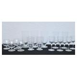 15 Pc Etched Crystal Stemware
