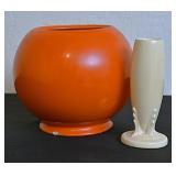 Fiesta Ware Vase With Cookie Jar