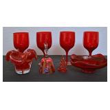 8 Pc Ruby Red Glass